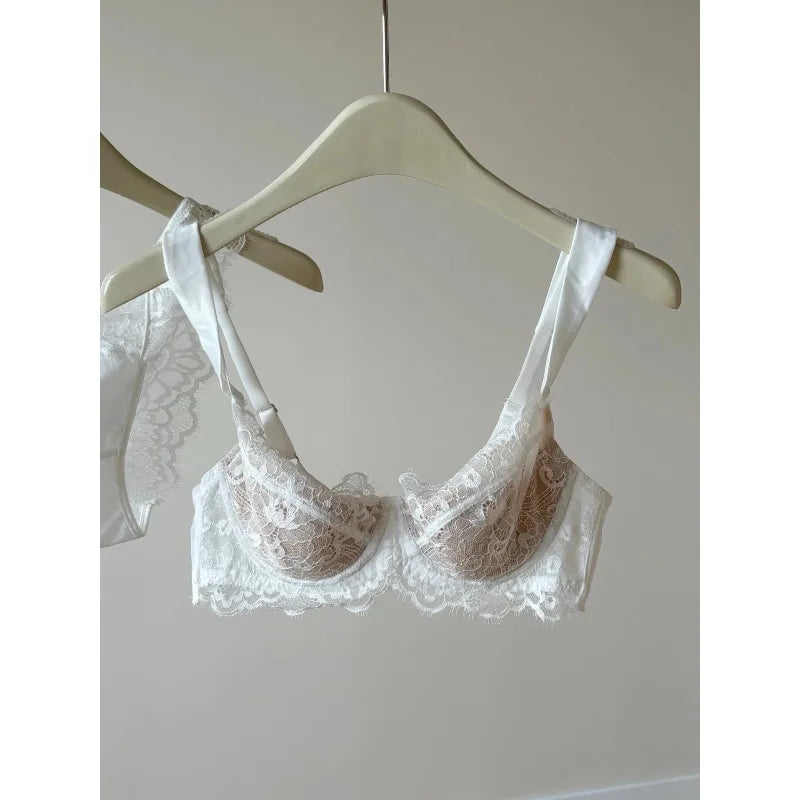 French Lace Minimizer Bra Set Large Bust | U-Plunge Push Up Anti-Sagging Sexy Underwear | Summer New  Hot Sale MOYISU Panty Set