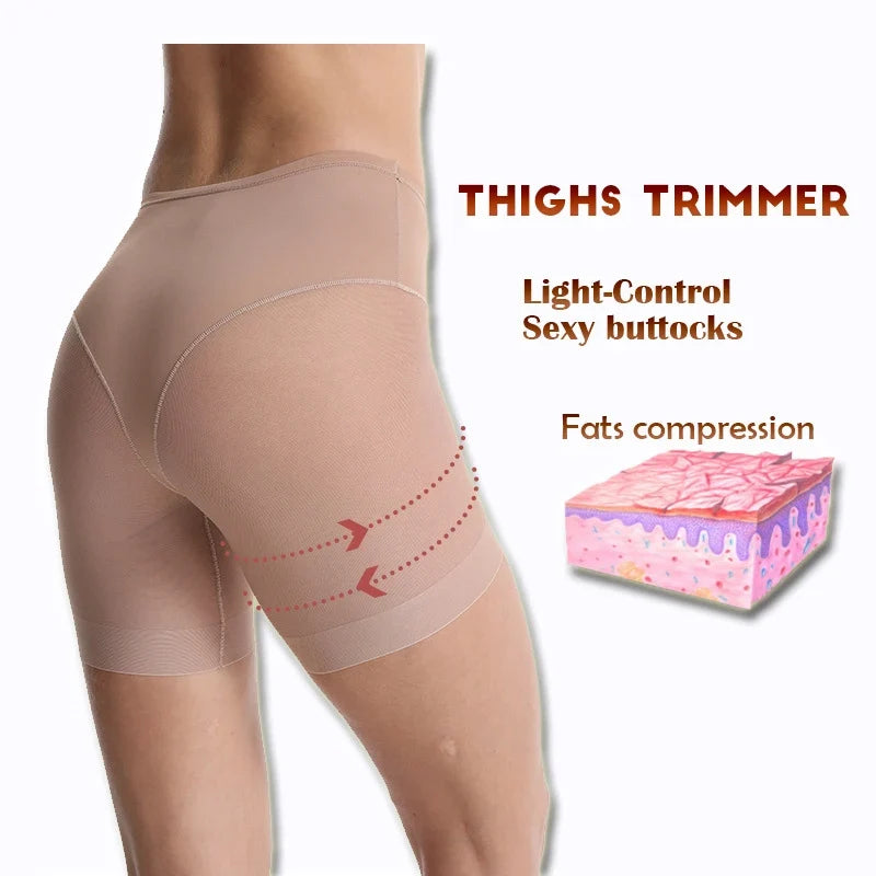 Women's Seamless Shorts Safety Pants High Waist Large Size Mesh Thin Boxer Panties Anti Friction Under Skirt Shorts Underwear