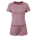 Women's Summer Striped Short Outfits Casual Stylish Short Sleeve Tee Tops and Shorts 2 Pcs Sets Daily Casual Sporty Loungewear