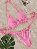 2025 Halter Luxury Rhinestone Diamond Bikini Female Swimsuit Women Swimwear Two-pieces Bikini Set Bather Bathing Suit Swim Lady