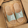 Breathable Cotton Flax Slippers For Women Men Indoor Shoes Anti-slip Light Weight Cute Cartoon Couples Home Floor Slides