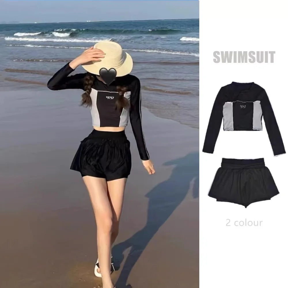 Female Sexy Split Swimsuit, Two Piece Set for Covering The Belly and Slimming, Hot Spring Sports Swimsuit