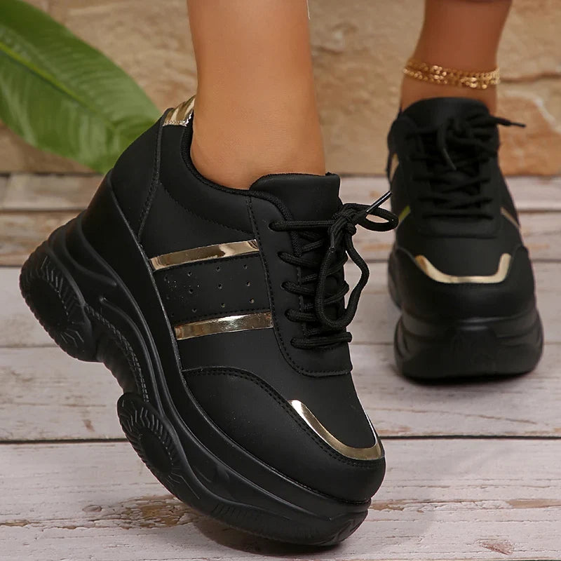 Chunky Platform Sports Sneakers Women Fashion Lace Up Thick Bottom Vulcanized Shoes Woman Plus Size 42 Non Slip Sport Shoes