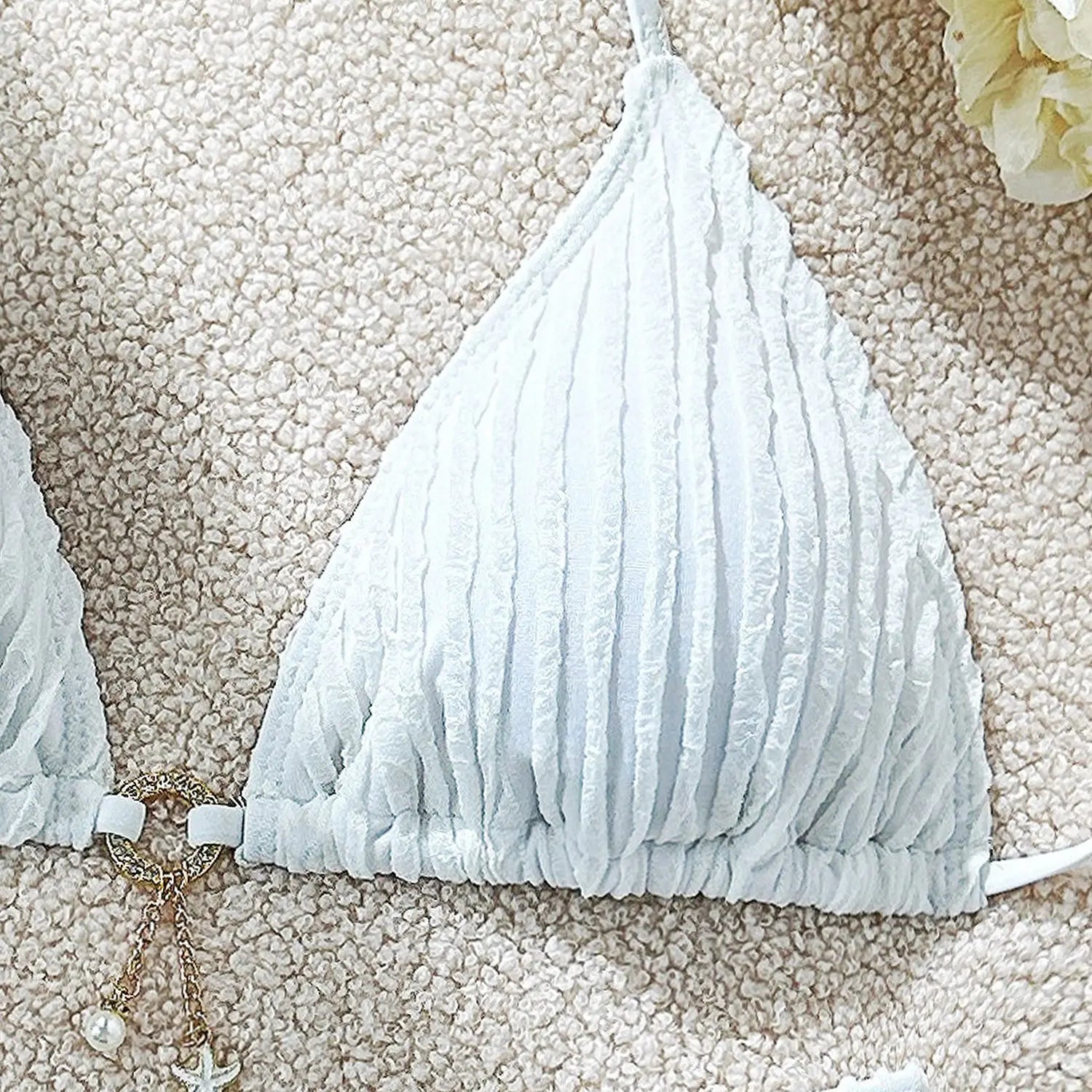 Sexy Wrinkled Halter Brazilian Bikini Women Swimwear Female Swimsuit Two-pieces Bikini Set High Cut Bathing Suit Swim Beach Wear