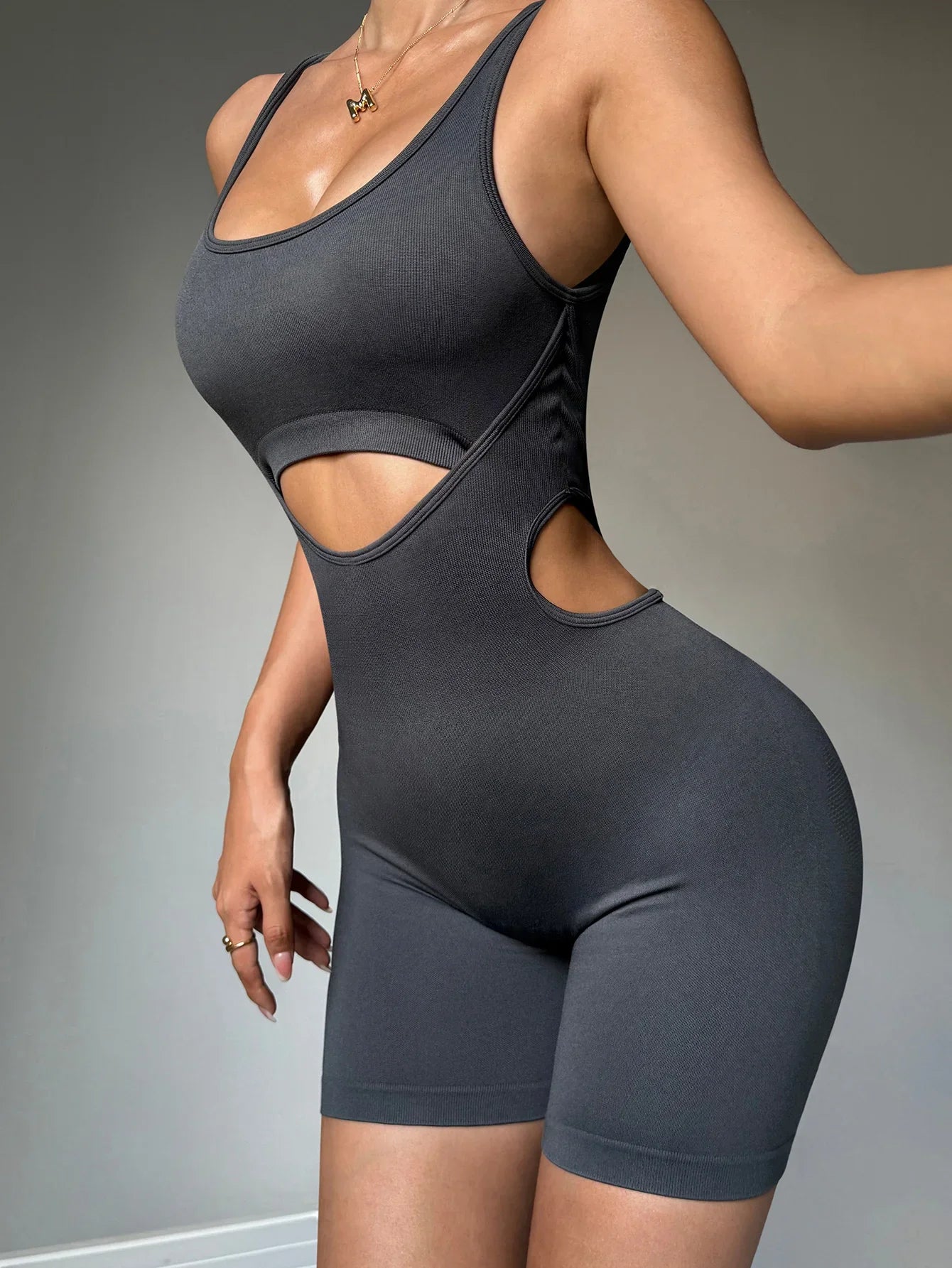 Hollow-Out Beauty Back Onesie Seamless Waist Quick Dry Yoga Onesie Gym Exercise Sports Onesie