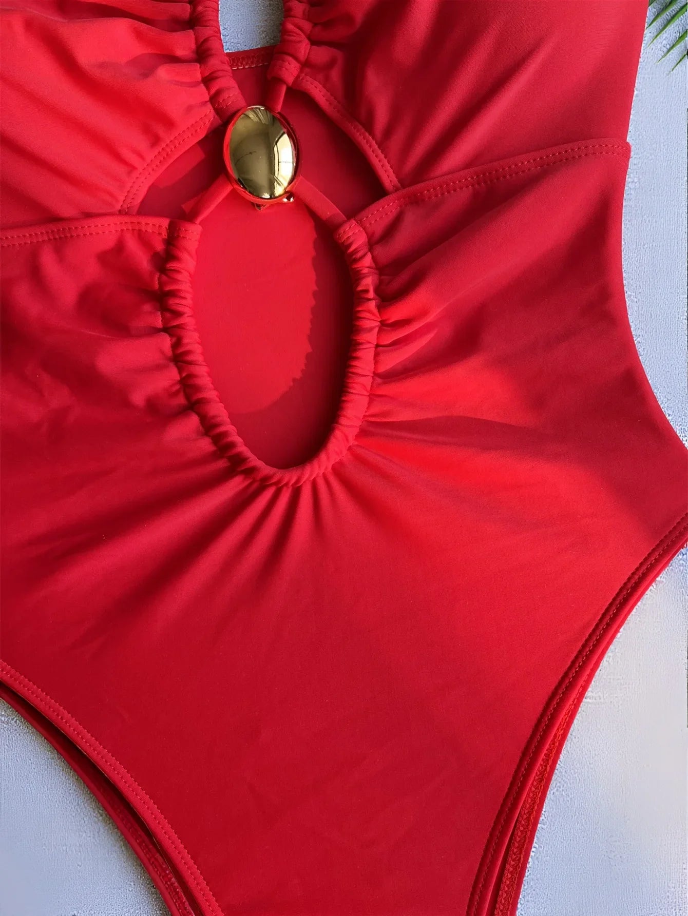 2026 Summer Women's One-piece Suit Swimwear Sexy Hollow Out Neck Lace-up Bodysuit Beachwear High Waist Push Up Bathing Suits