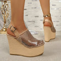 Platforms Sandals Women  Wedges High Heel  Sandals Summer Pointed Toe Fashion Shoes
