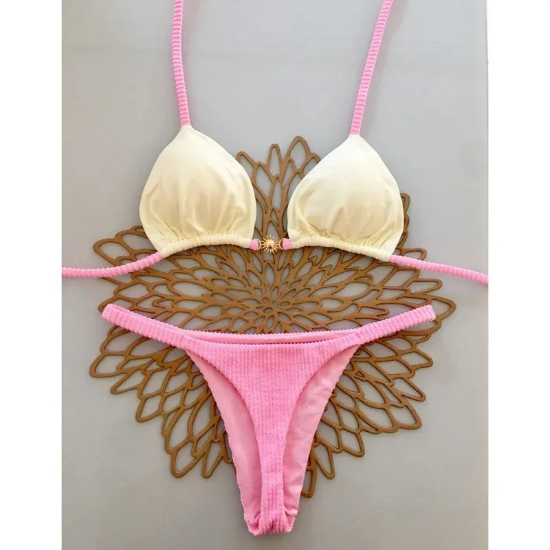 2026 New Micro Bikinis Push Up Women Swimsuits Sexy Swimwear Brazilian Bikini Set Thong Biquini Solid Swimsuit Summer Beachwear