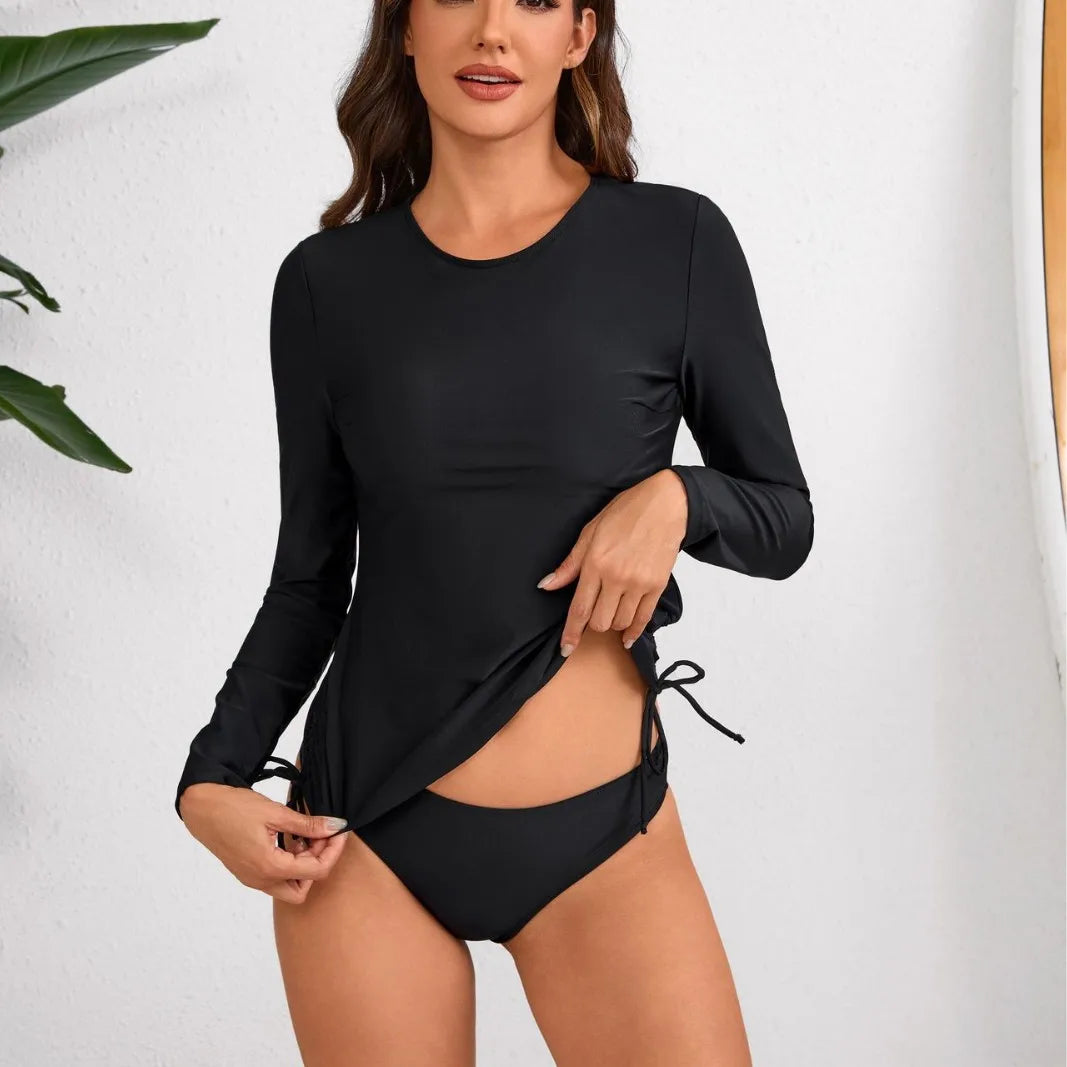 Long-sleeved Sunscreen Swimsuit European and American Split Surf Suit Cross-border Swimsuit Bikini Women's Bikini Wetsuit Set