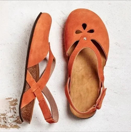 2023Women Sandals Summer Ladies Girls Comfortable Ankle Hollow Round Toe Sandals Woman Soft Beach Sole Female Shoes Plus Size