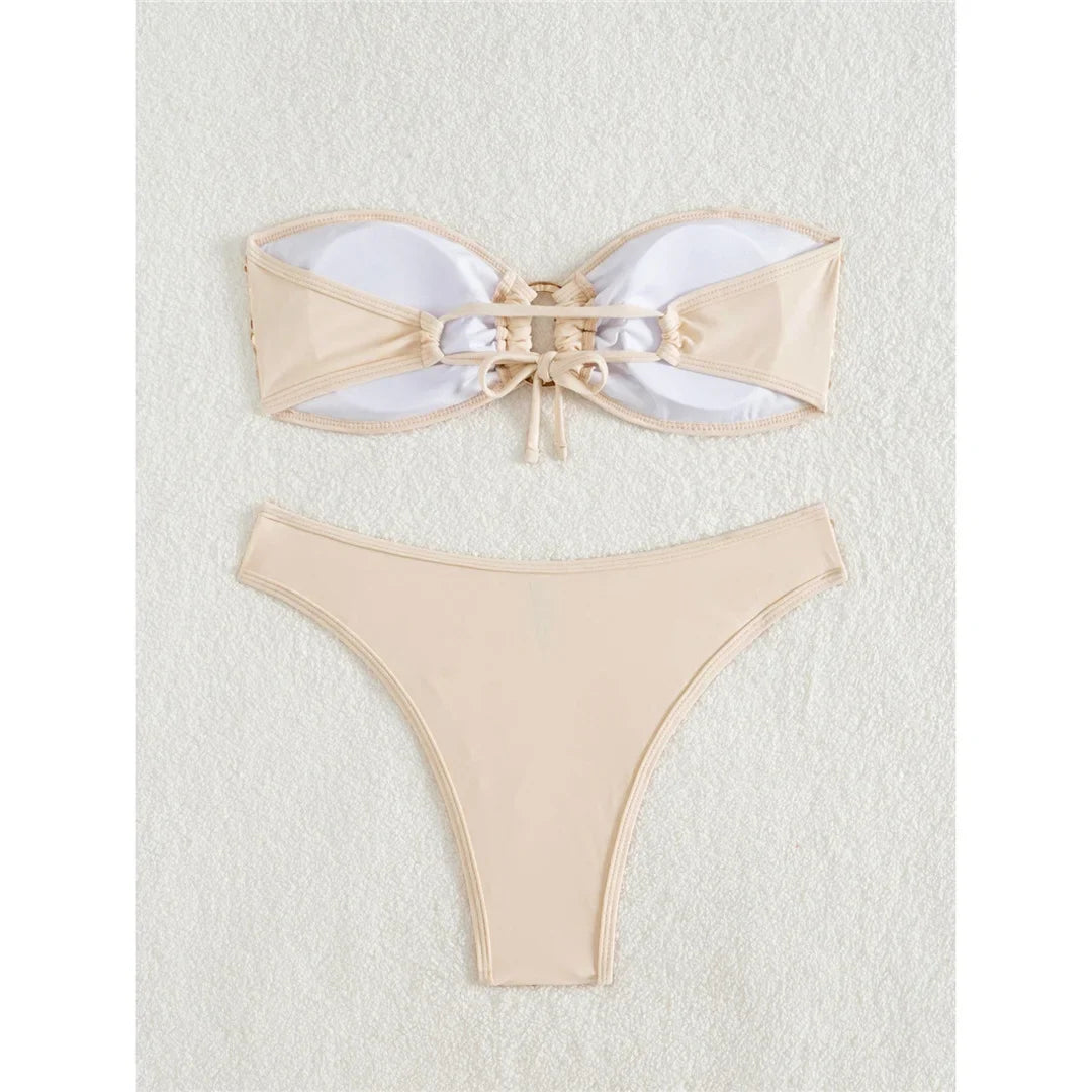 Sequins Shiny Bling Bandeau Bikini Female Swimsuit Women Swimwear Two-pieces Bikini set Brazilian Bather Bathing Suit Swim K7311