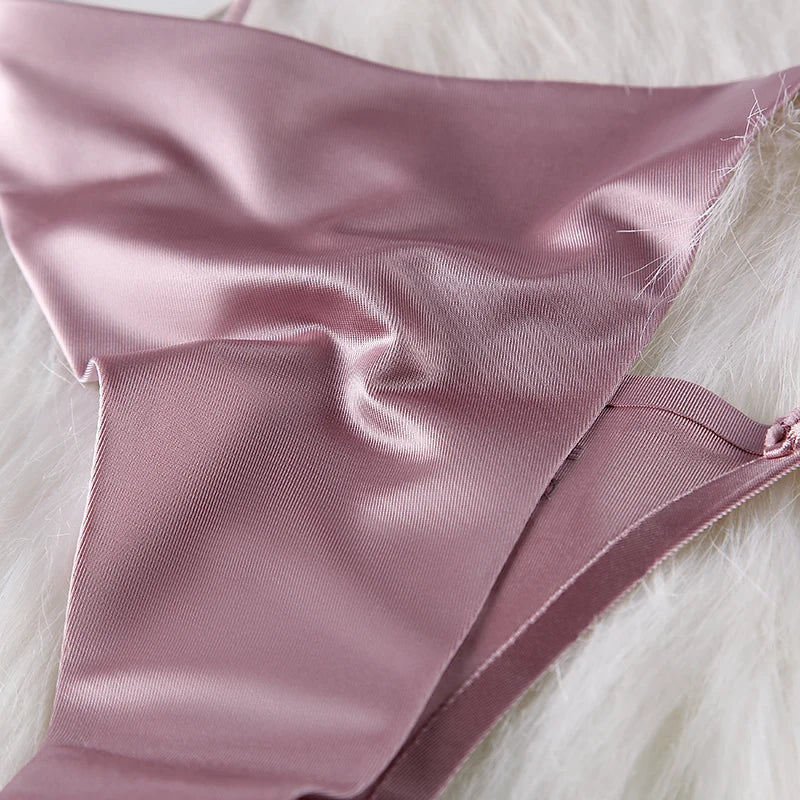 Women Panties G String Sexy Thong Seamless Underwear Ice Silk T Back Butterfly Briefs Girls Low Waist Lingerie Plus Size S-XL