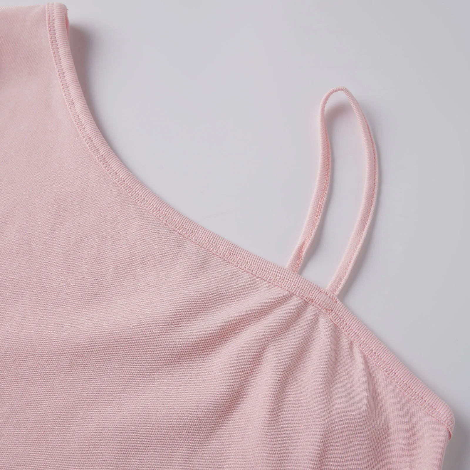 Women's Summer Solid Color One Shoulder Tops Short Sleeve Spaghetti Strap Fashion Going Out Camis Tops