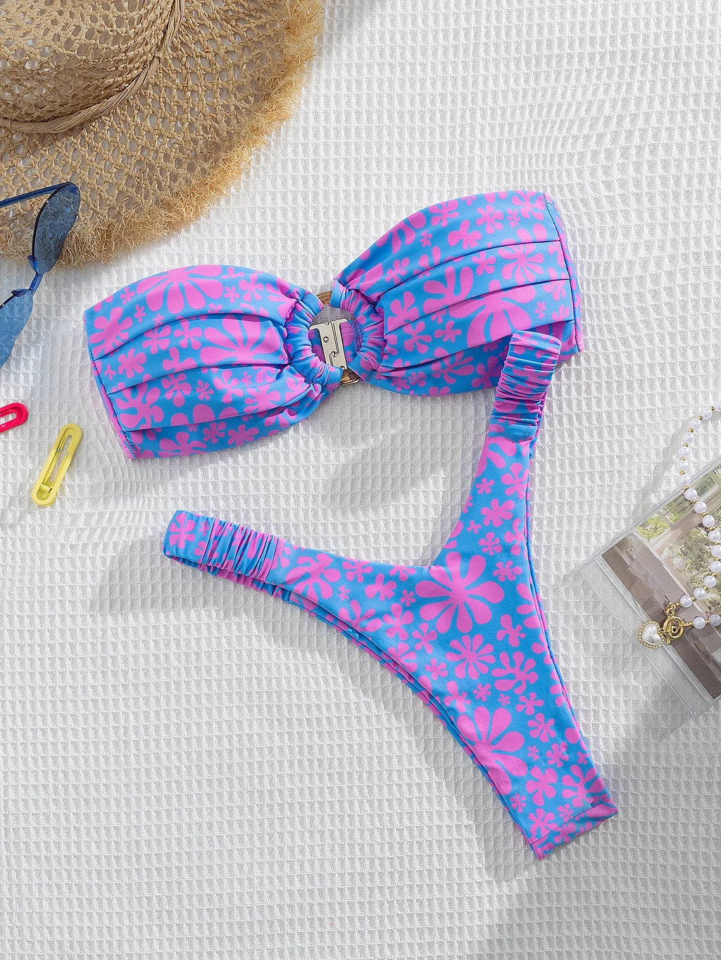 2024 Sexy Push Up Women Swimsuits Micro Bikini Female Swimwear Brazilian Bikini Set Thong Biquini Swim Suits Print Beachwear