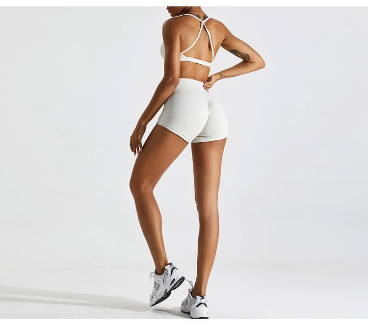 Summer Sexy Scrunch Sports Bra Gym Top Women Running Back Cross Top Sportswear Workout Underwear Fitness Workout Yoga Clothing
