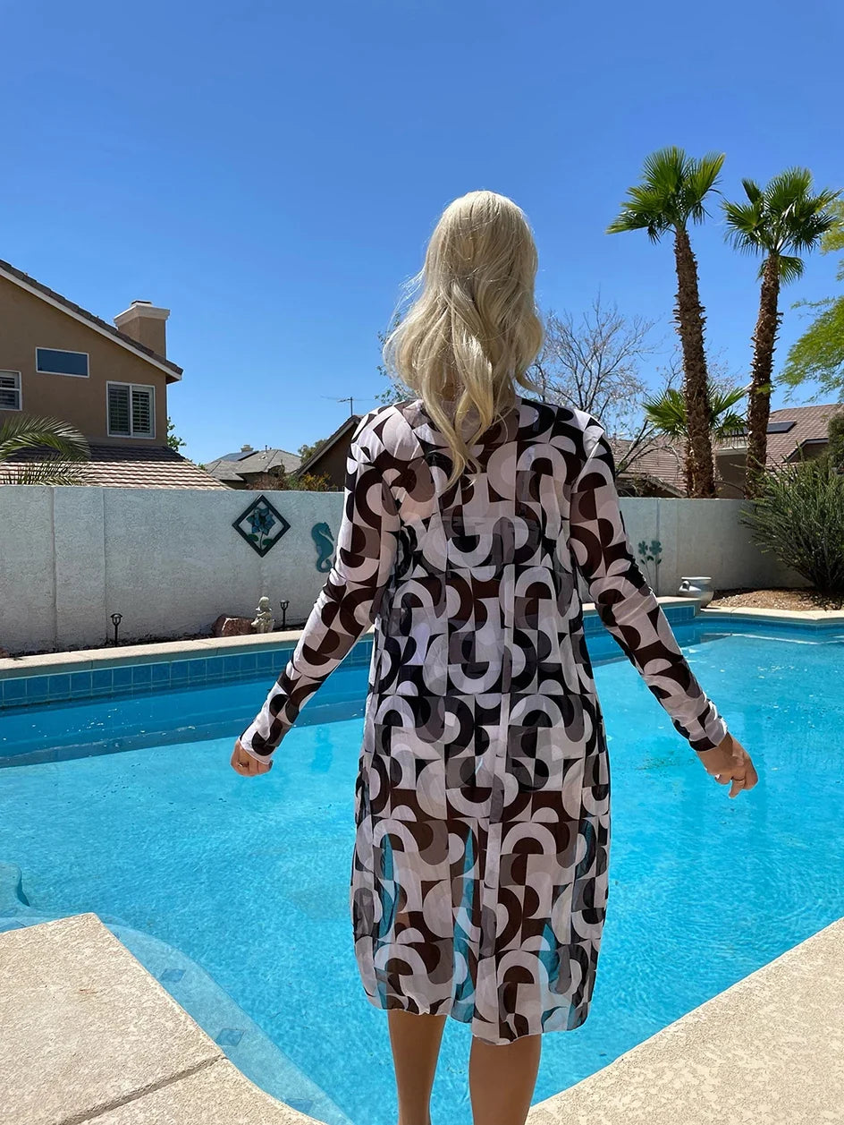 3 Pieces Sexy Print Bikini 2026 Women High Waist Swimsuit & Kimono Swimwear Female Lady Bathing Suit Swimming Summer Beachwear