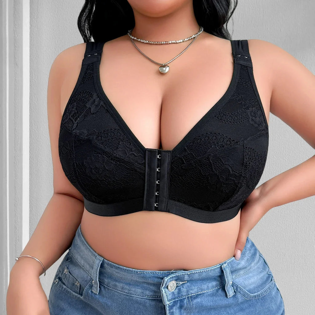1pcs Plus Size Bras For Women Underwear Seamless Bra Push up Brassiere Lingerie Front Closure Bralette 1XL-4XL Unlined Thin Bras