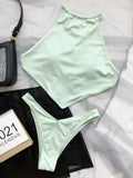 DEKA Summer Irregular Style Bikinis Set Women New Solid Hollow Push Up Swimsuit Sexy Brazilian Swimwear Female Biquini Beachwear