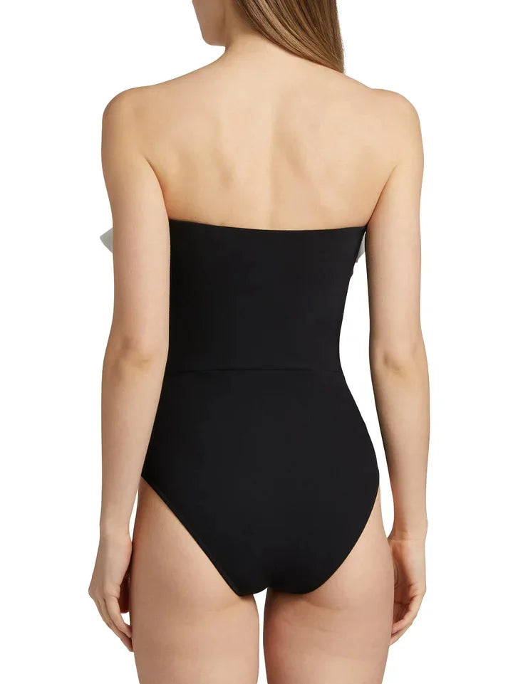 Women's Sexy One Piece Swimsuit Set with Cover up Push-Up Strapless Print Bathing Suit Summer Beachwear Beach Swimwear