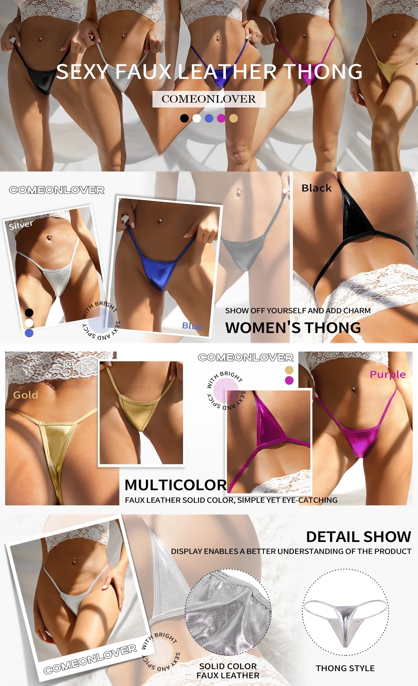 Lace Thong Panties for Women Sexy Sheer Mesh G String Low Rise Underwear Plus Size