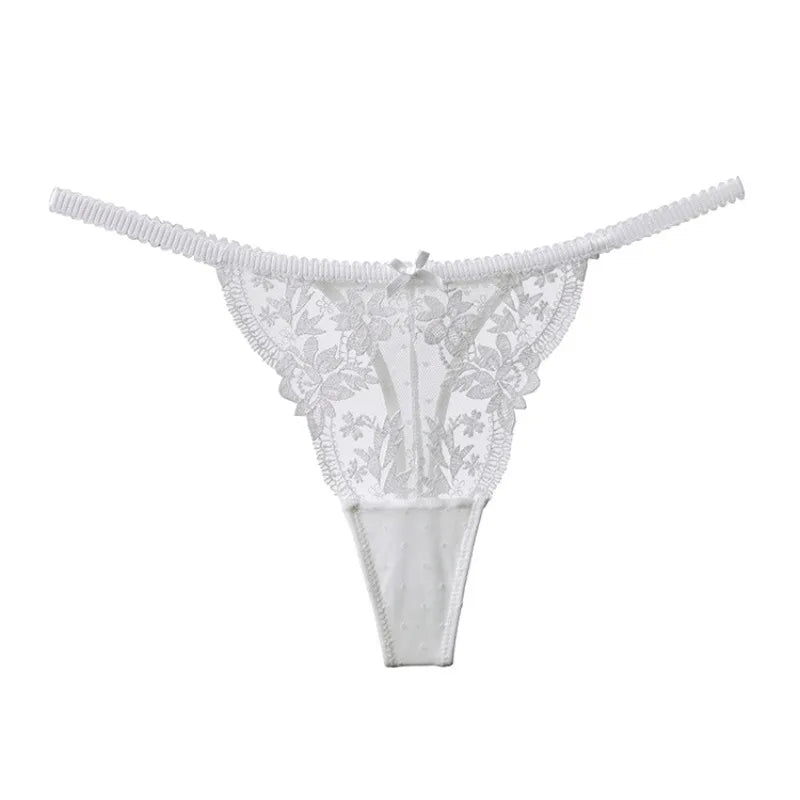 Tanga Dentelle Française Noël Pure Desire Transparent Fente Haute Sans Retirer Érotique T Pant Confort Taille S-XL MOYISU AB