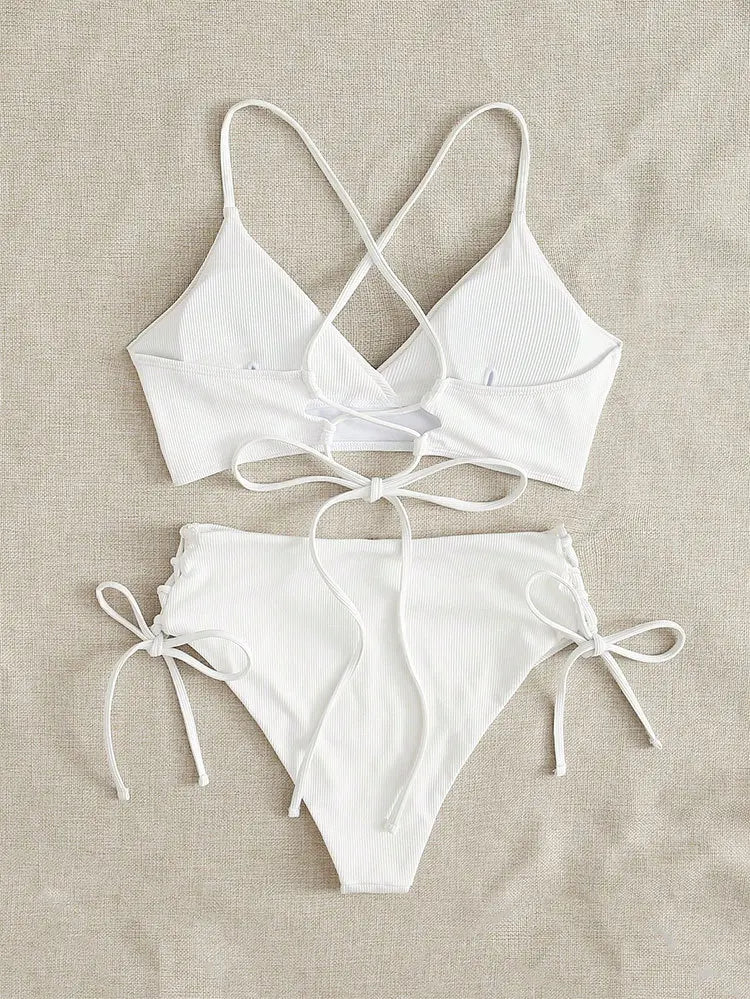 Sexy Bandage High Waist Brazilian Bikinis Sets Swimsuit Swimwear Swimming Suit for Women 2023 New Bikini Mujer Biquinis