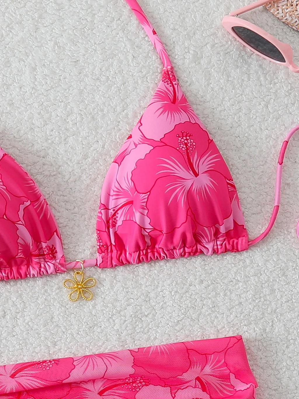 Halter Triangle String Bikinis 2026 Women Sexy Printed Swimsuit 3 Pieces Swimwear Female Bathers Bathing Swimming Swim Suit