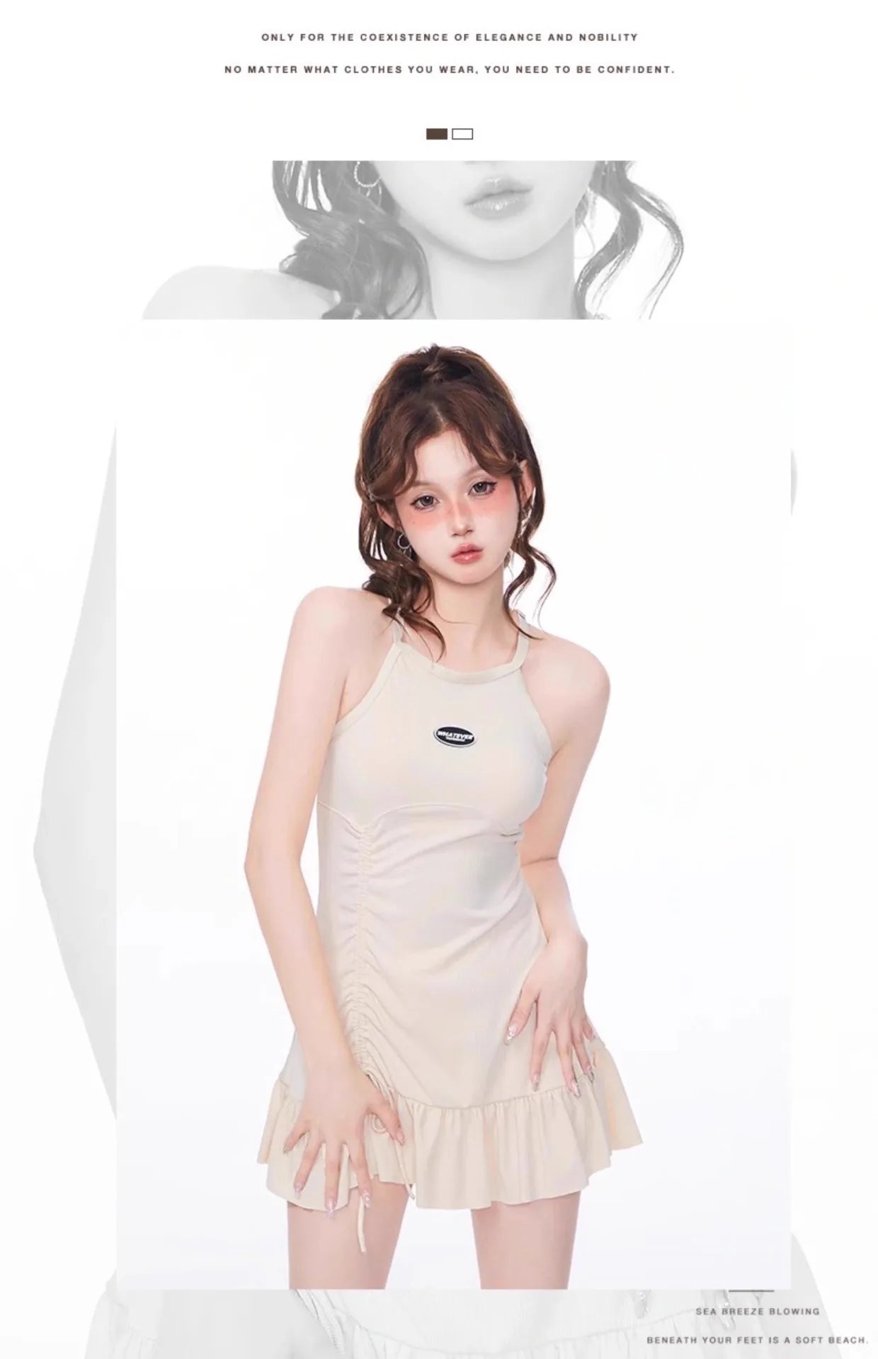 New Split Swimsuit for Women's Sports, American Style, Conservative, Meat Covering, Slimming, Vacation, Seaside Swimsuit
