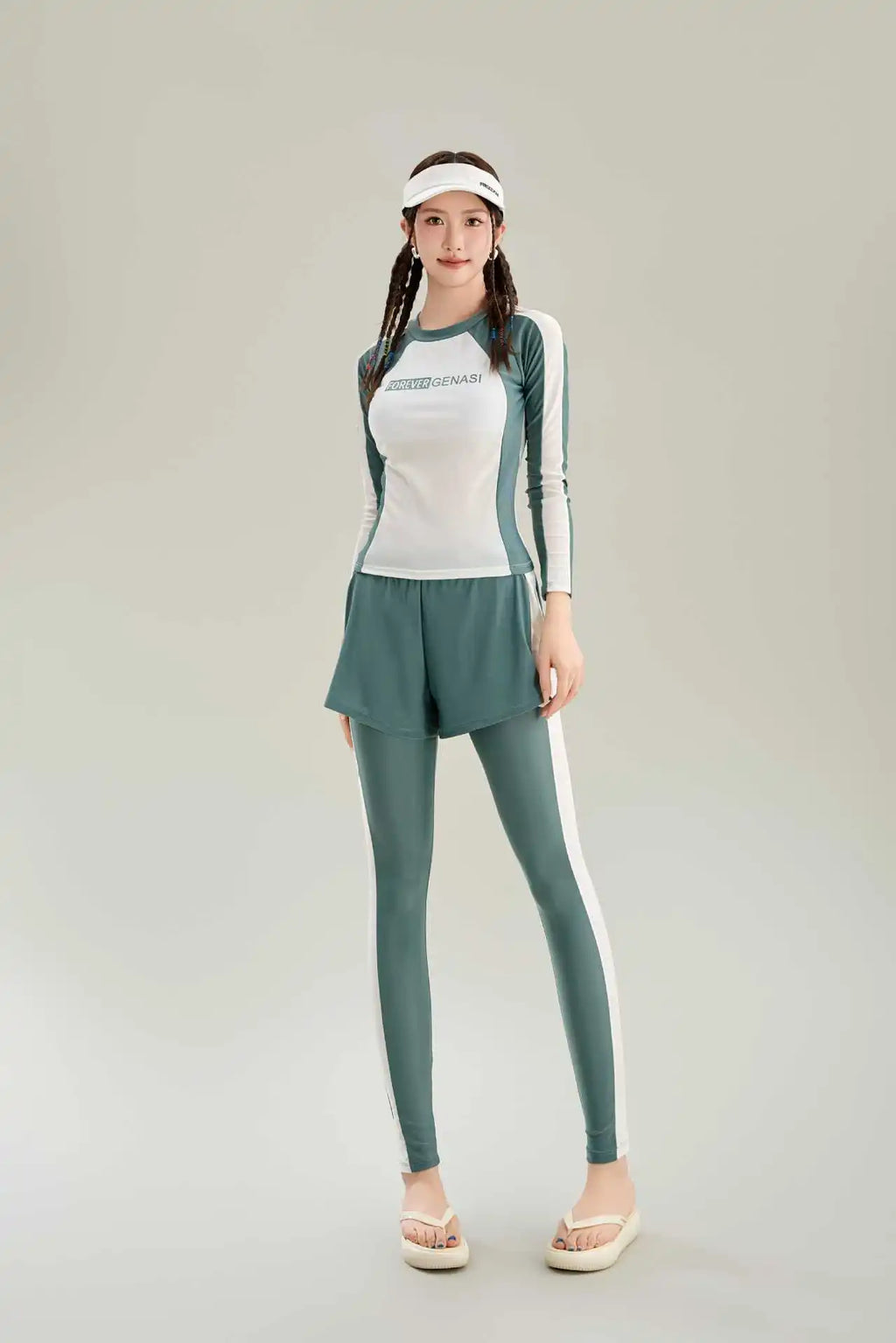 New Swimsuit with High-end Feel Sports Split Two-piece Set, Conservative Slimming, Flat Corner Pants, Hot Spring Swimsuit