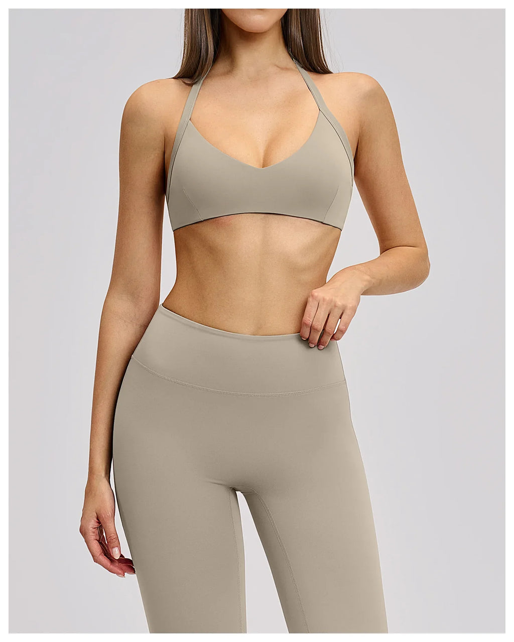Summer Sports Bra Women Seamless Halter Top Fitness Bra High Support Push-up Open Back Gym wear Running Yoga Workout Underwear