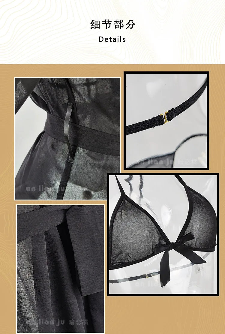 Sexy bikini robe set three-point cardigan robe two-piece set