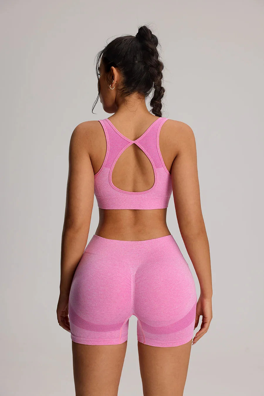 2pcs/set Yoga Sport Bra Shorts Set Sportswear Woman Gym High Waist Seamless Workout Shorts Leggings Activewear Women's Tracksuit