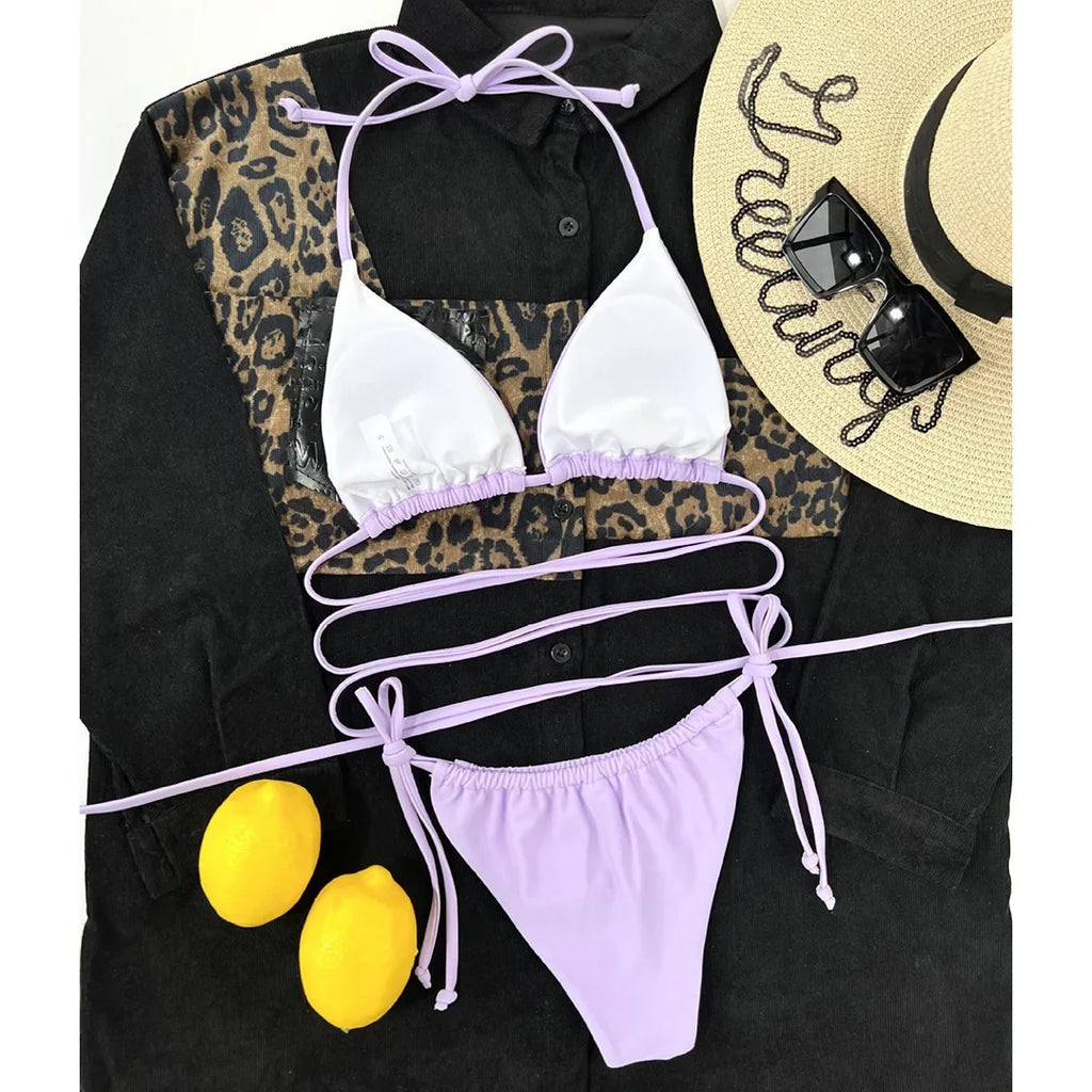 2026 New Wrap Arround Mini Bikini Female Swimwear Women Swimsuit Two-pieces Bikini Set Brazilian Bather Bathing Suit Swim V1229H