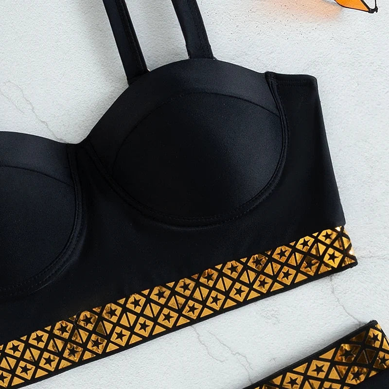 2025 Sexy Push Up Bra Cup Bikinis High Waist Bikini Female Swimsuit Women Swimwear Two-pieces Bikini set Bathing Suit Swim Lady