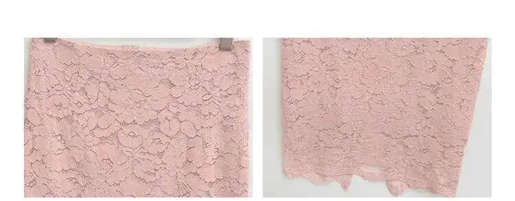 Pure Desire Style High Waist Back Slit Lace Bodycon Midi Skirt Fashion Slim Women Long Skirts PNC2