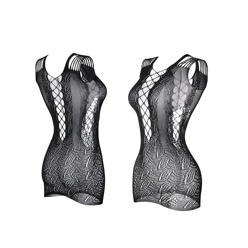 Sexy Women Fishnet Hollow Out Cover Up Dress See Through Bodycon Beach Swimwear Summer Style