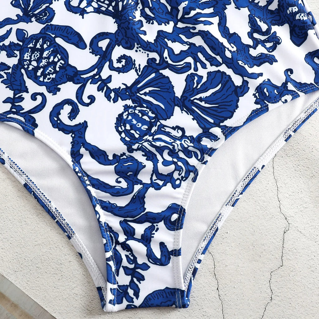 2024 New Women Swimsuit One Pieces Sexy Sports Wear Print Ladies Bathing Suit Long Sleeves Beach Wear Surfling Suit  Rashguad