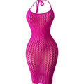 Fishnet Women Sexy Beach Cover Up Dress Women Stretch See Through Sleeveless without Bikini Swimsuit Coverup Mini Beachwea