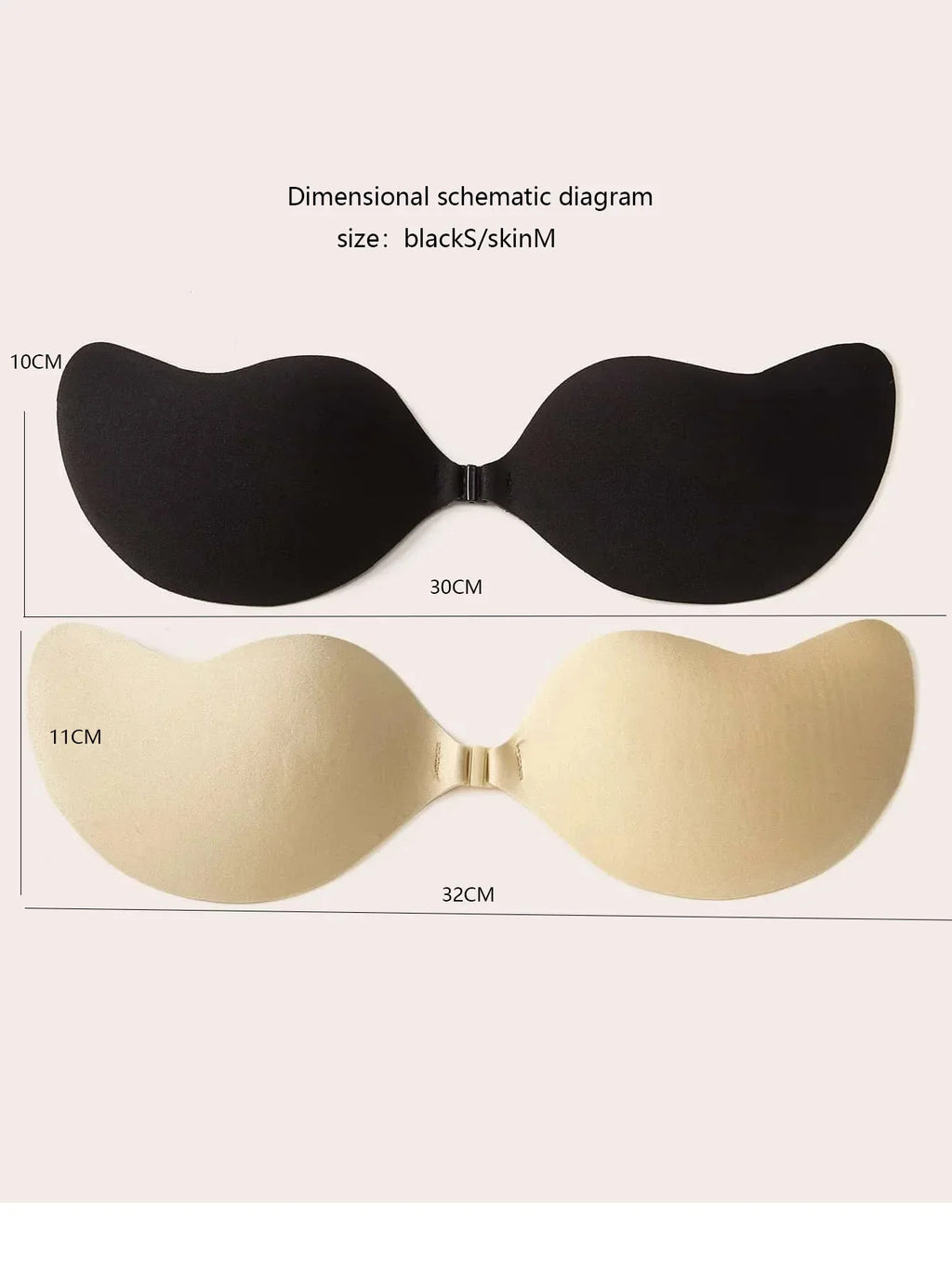 2 pairs of sexy bras with invisible and seamless front buttons push up bra colorful hot selling women's Adhesive Bra 10732