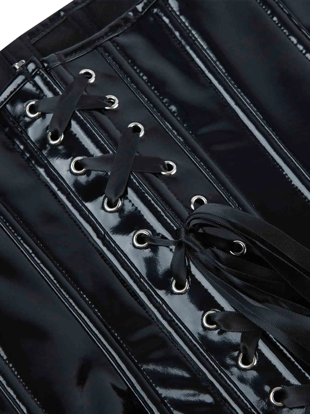 New European and American leather breasted glossy leather court corset waist corset