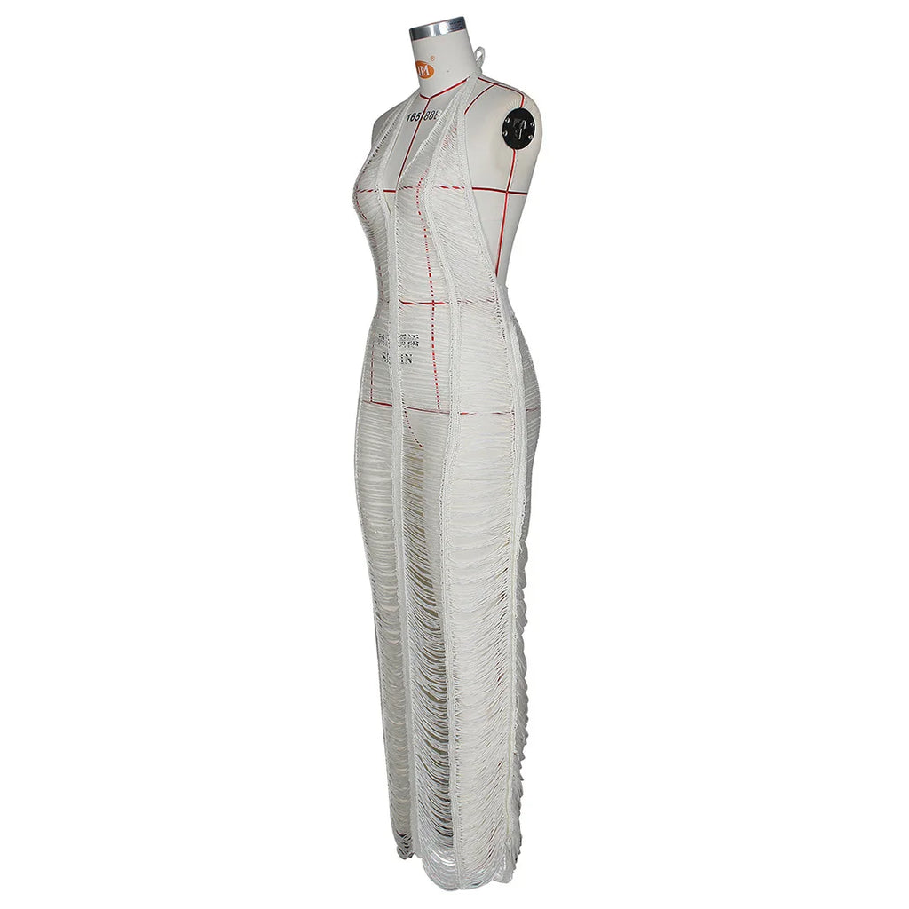DEKA Sexy Women V Neck Hollow Cover Up Beach Dress Bathing Suit For Beach Swimwear Sleeveless Backless Swimsuit Crochet Cover Up