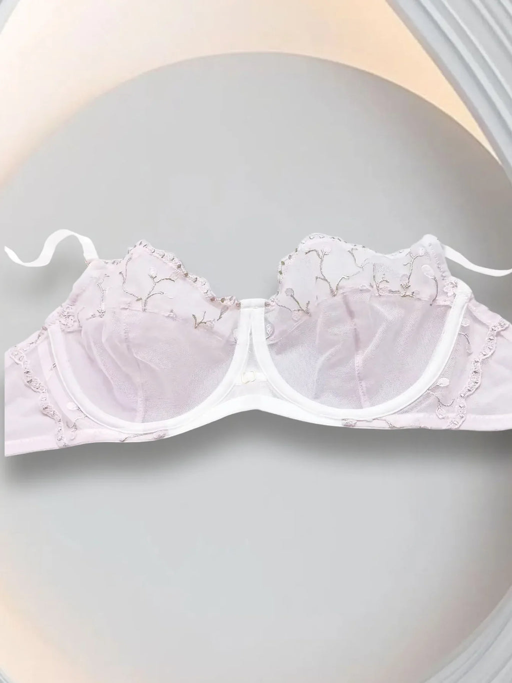 sheer and embroidery sexy Minimizer Bras for Women Large Bust Full Coverage Lace Plus Size Bra with no padding underwire