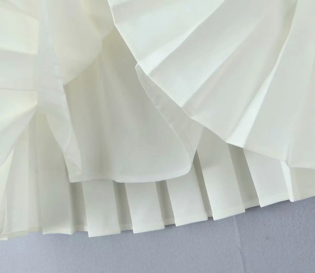 Bowknot Off Shoulder Strapless Party Short Dress for Women 2025 Elegent Lady White Pleated Mini Vestidos Female Backless Dress