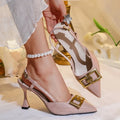 Women's Sandals Fashion Metal Trim Women's Summer New  Dress Women's Heels Shoe