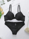 Women Solid Color Sexy Underwear Set Gathered Push Up Underwear Daily Comfortable And Close Fitting Seamless Underwear Set 3208