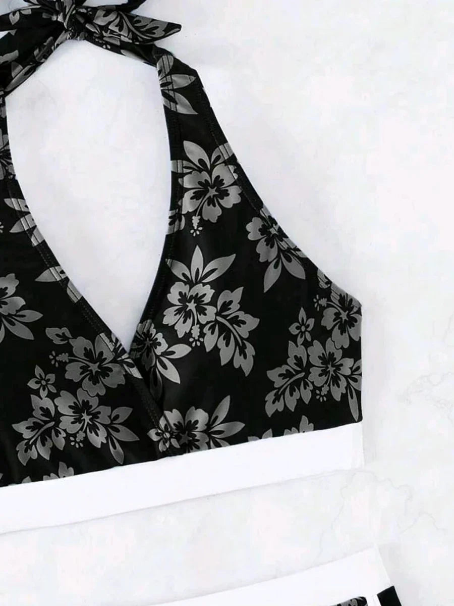2026 Halter Sporty Bikinis Printed Swimsuit Women High Waist Shorts Swimwear Female Bathers Bathing Swimming Swim Suit Beachwear
