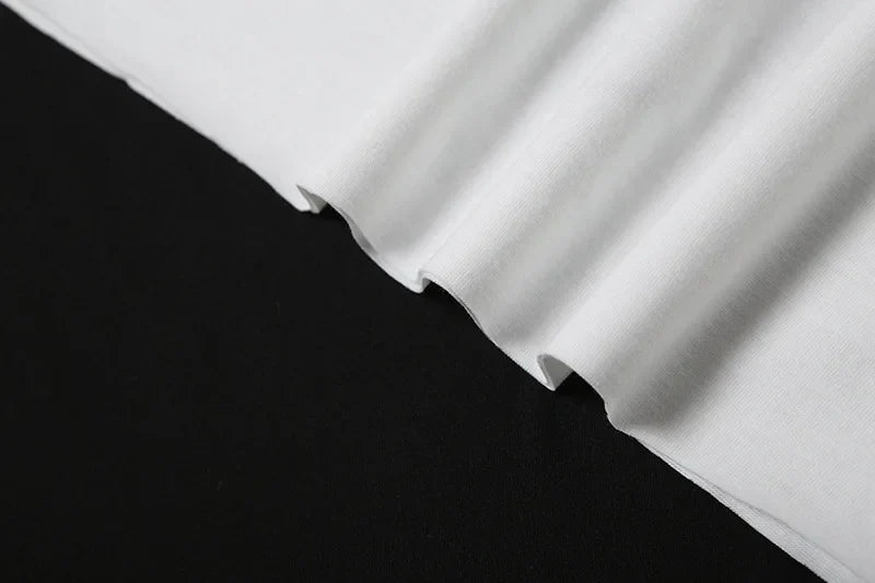 Letter Print Oversized Tees Women Skew Collar Off Shoulders Short Sleeves T-shirt Irregular Hem Hip-hop Style Trend Crop Tops
