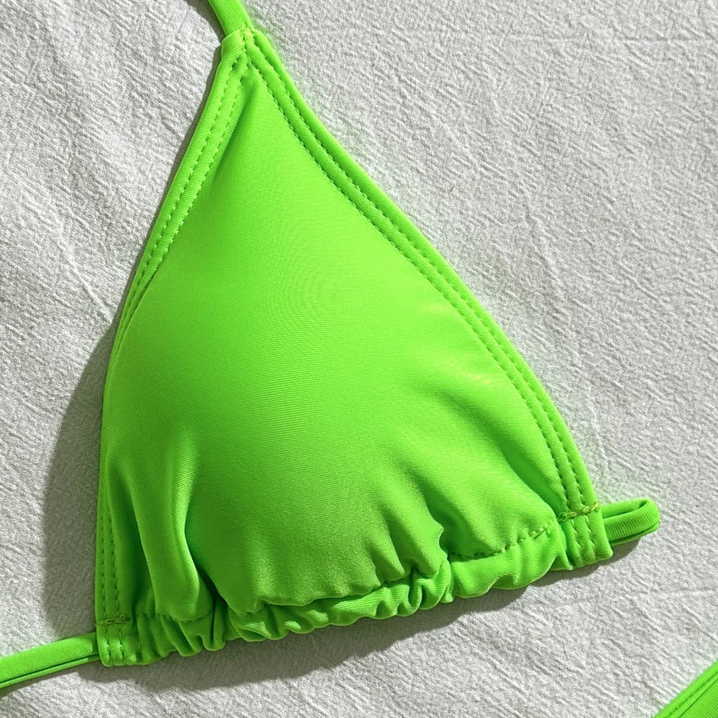 With Long Sleeve Cover Up Halter Bikini Women Swimwear Female Swimsuit Three-pieces Bikini set Bather Bathing Suit Swim V5123