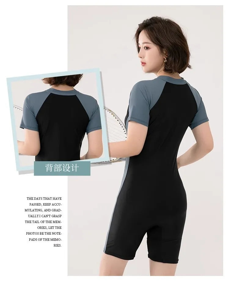 New Women's Flat Angle Professional Racing Cover Belly Slimming Swimming Pool Special Quick Drying Hot Spring One-piece Swimsuit