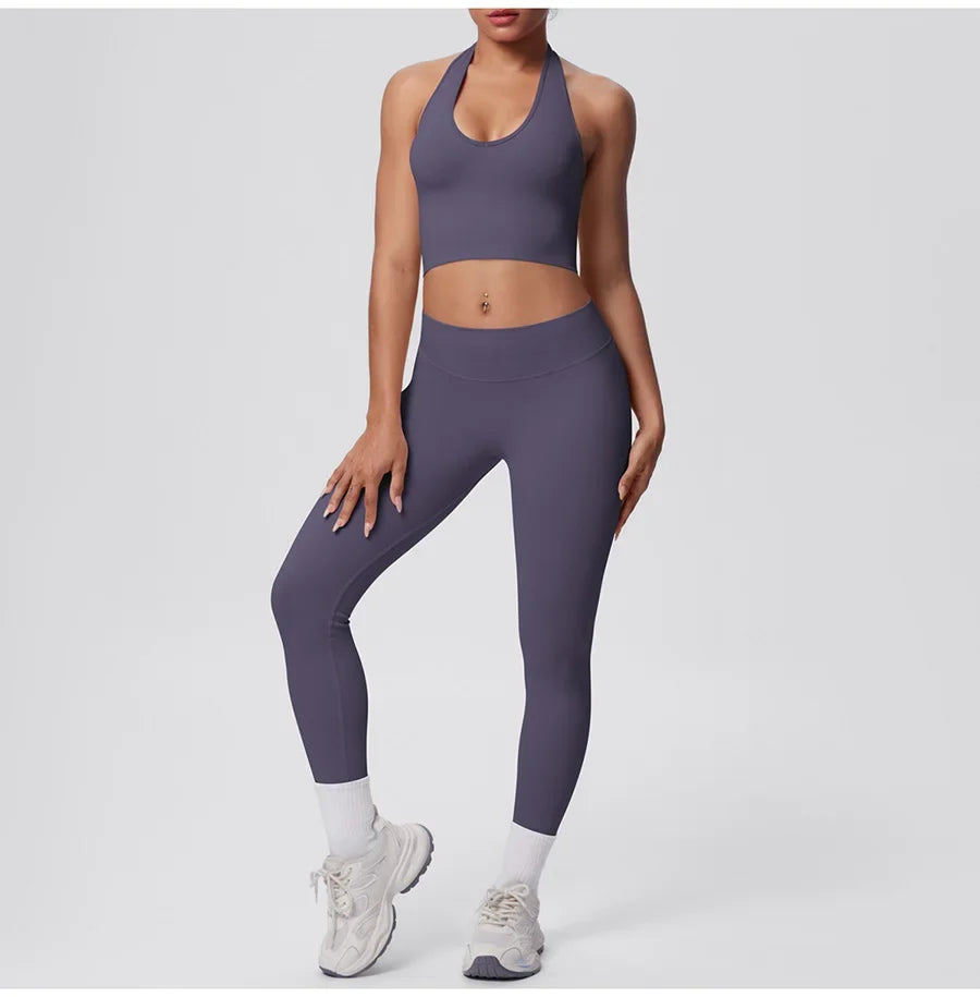 2pcs Yoga Set Gym Outfits Clothes Athletic Wear Yoga Suits For Women Fitness Set Tracksuits Sports Bra Gym Leggings Sportswear